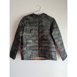Gap Big Kids Primaloft Light puffer jacket Green Camoflauge Upcycled Large